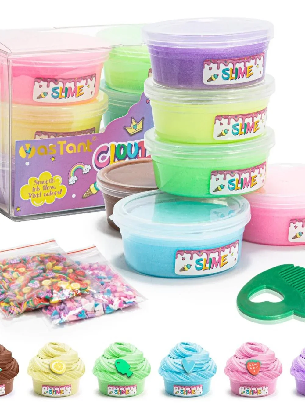 Slime Kit for Girls and Boys, Safe and Fluffy Slime for Kids, Stress Relief Kids